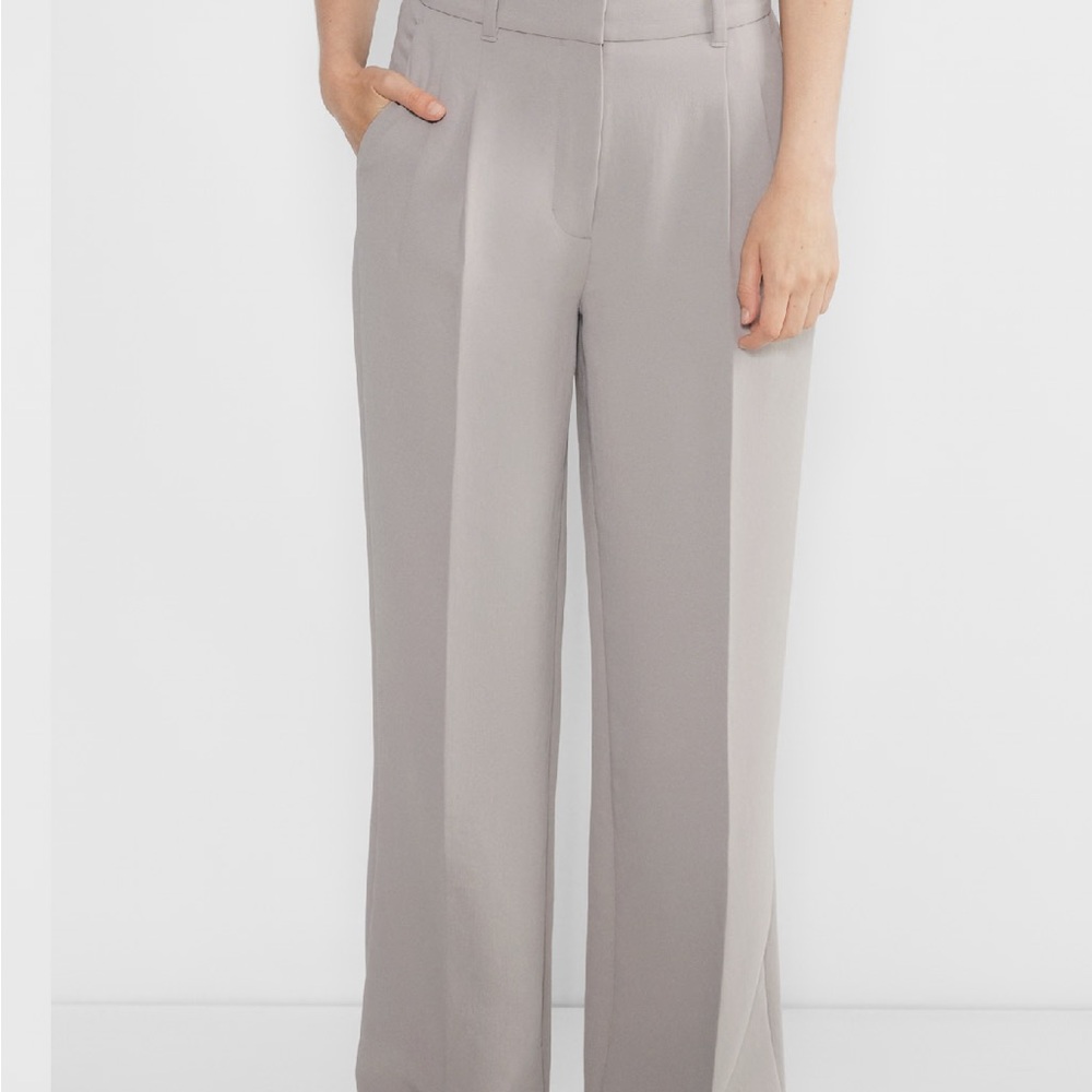 Aritzia Gray Wide Leg Pants